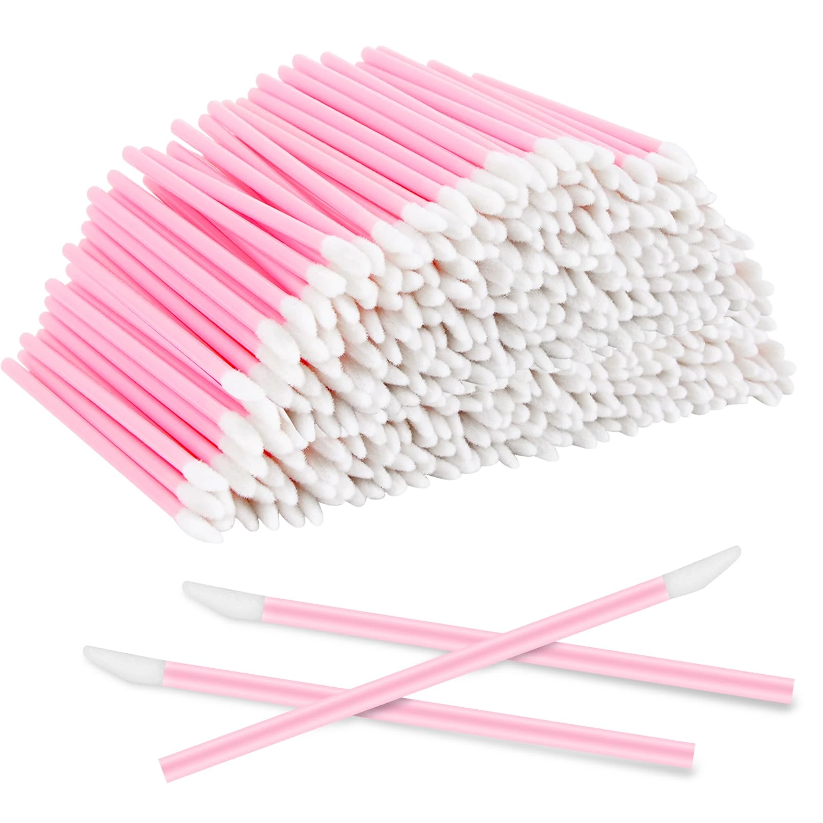300PCS Disposable Lip Brushes Pink lip wands Lipstick Applicators Lip Gloss Wands Concealer Brushes Lip Applicators Lipstick Wands Eyeshadow Applicator Tool Disposable Cosmetic Brush Tool