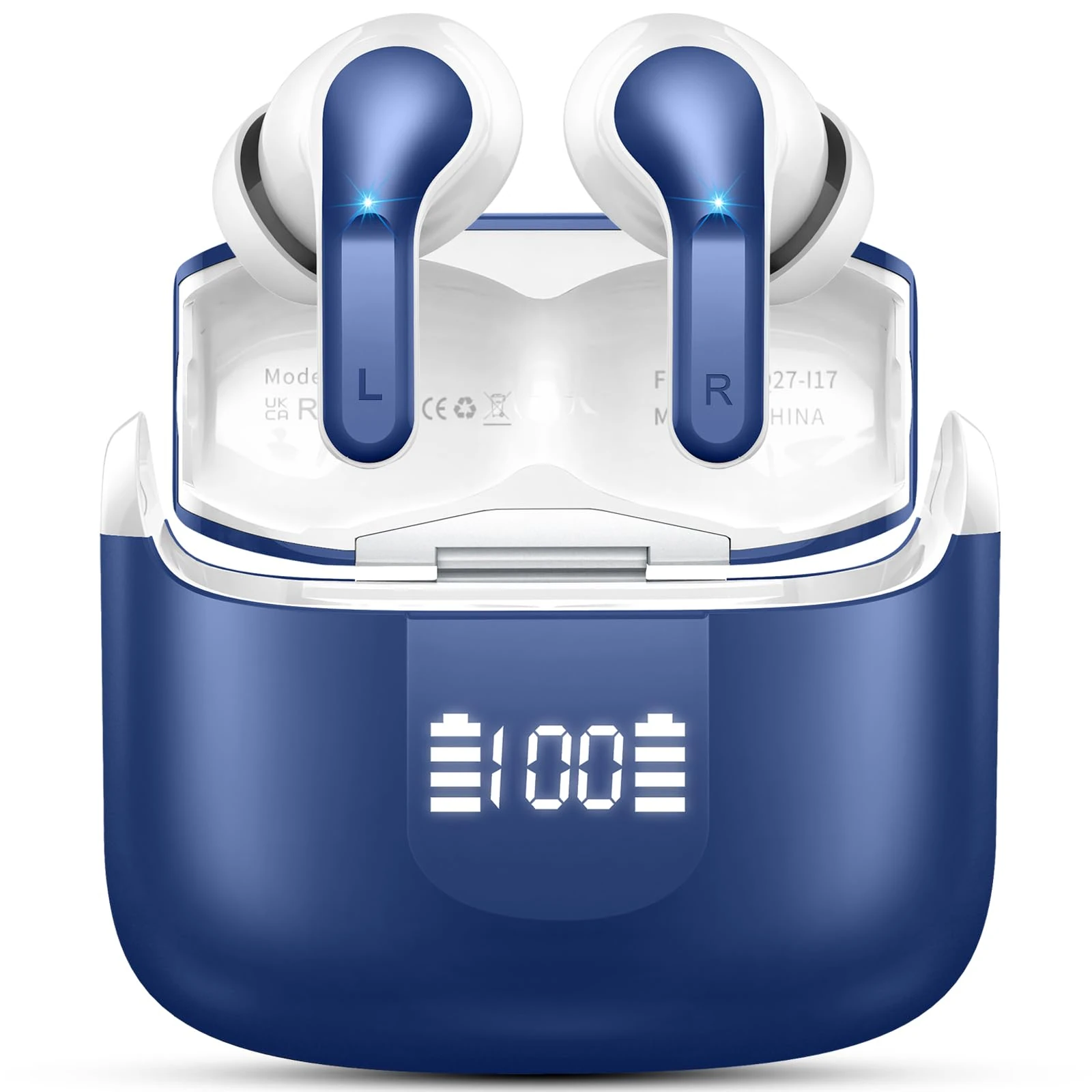 Wireless Earbuds, 50+Hrs Bluetooth 5.4 Headphones, 3D-Stereo Deep Bass in Ear Buds, 4 ENC Noise Cancelling Mic Bluetooth Earphones, 3g USB-C IP-X7 Waterproof Headset Android iOS for Sport Running Gym