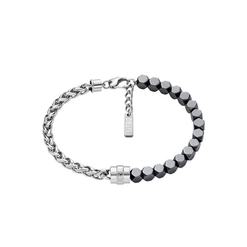 Diesel Font Men's Silver-Tone Stainless Steel Bracelet, DX1647931