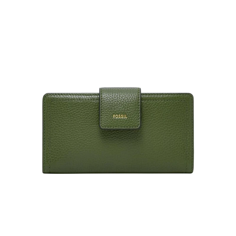Fossil Logan Women's Green Leather Clutch, SL7830314