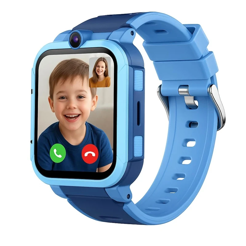 NB Children's Kids Smartwatch Can Insert SIM Card, LBS + WiFi + GPS Tracker, Smart Watch with 4G Functions, SOS Emergency Call, Video Calls, Voice Chat, SMS, School Mode, Children's Watch for (Blue)