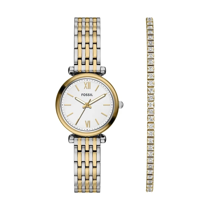 Fossil Women's Analog Quartz Watch with Stainless Steel Strap ES5450SET