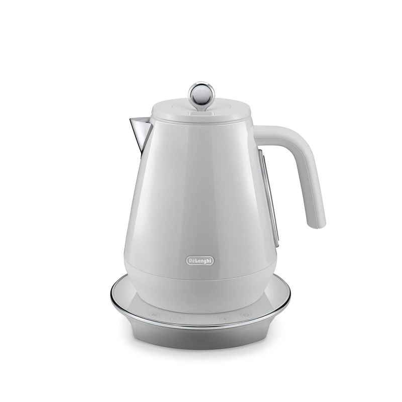 De'Longhi Eclettica SpecialTea KBY3011.W, Classic Style Electric Kettle with Variable Temperature Control 40°-100°, Anti Scale Filter, 360° Swivel Base, Cord Storage, 1.7L, 3000W, Whimsical White