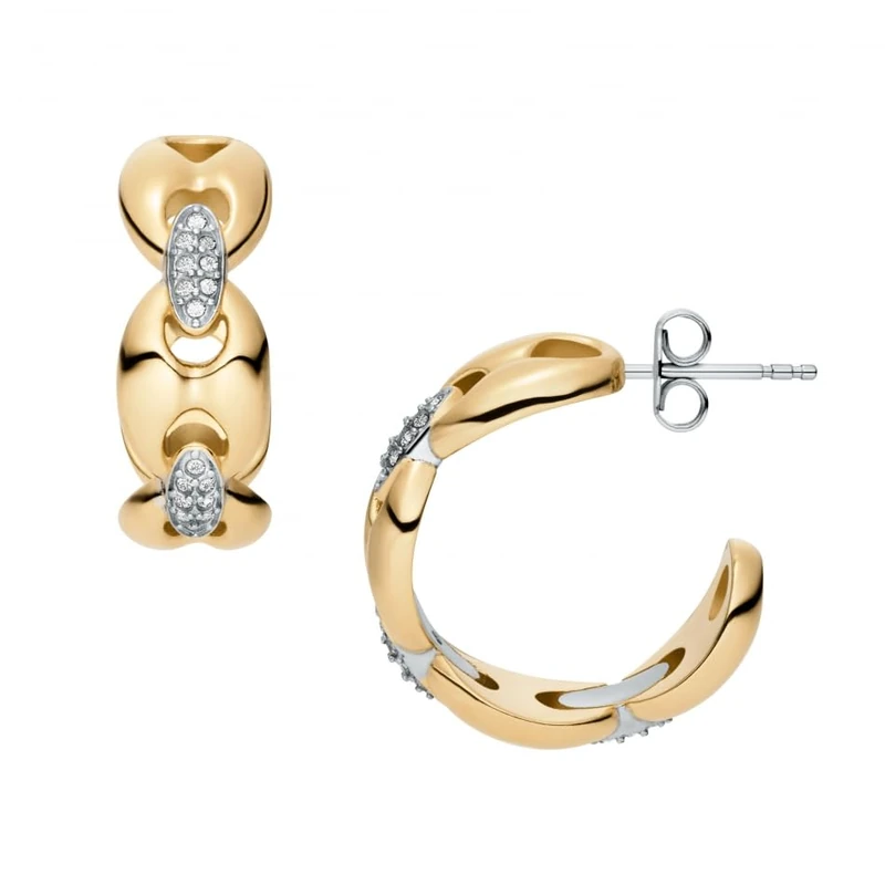 Fossil Heritage Women's Two Tone Stainless Steel Earring, JF04930998