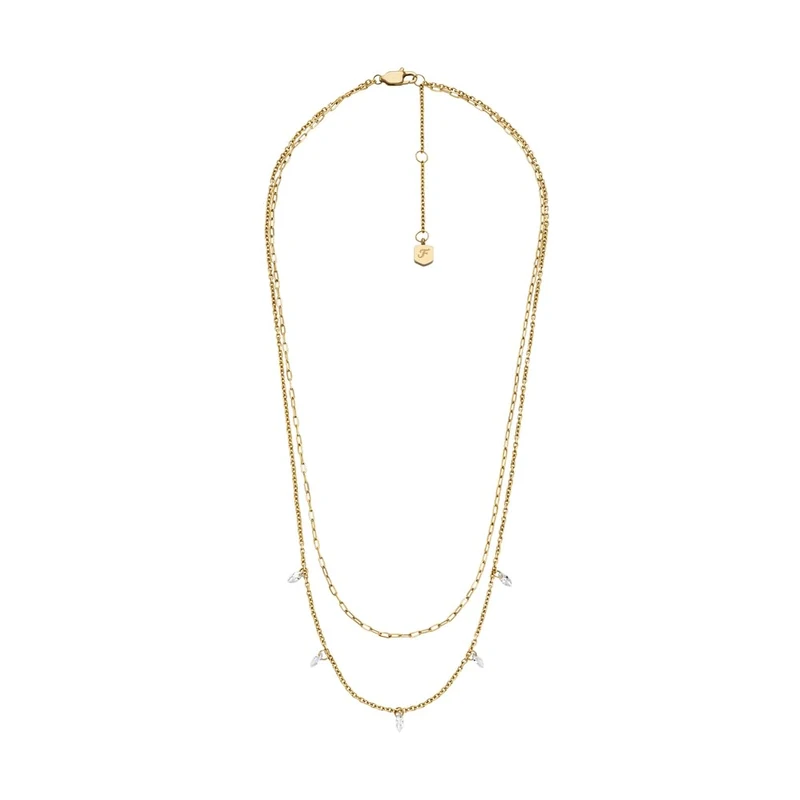Fossil Ellis Women's Gold-Tone Stainless Steel Necklace, JF04894710
