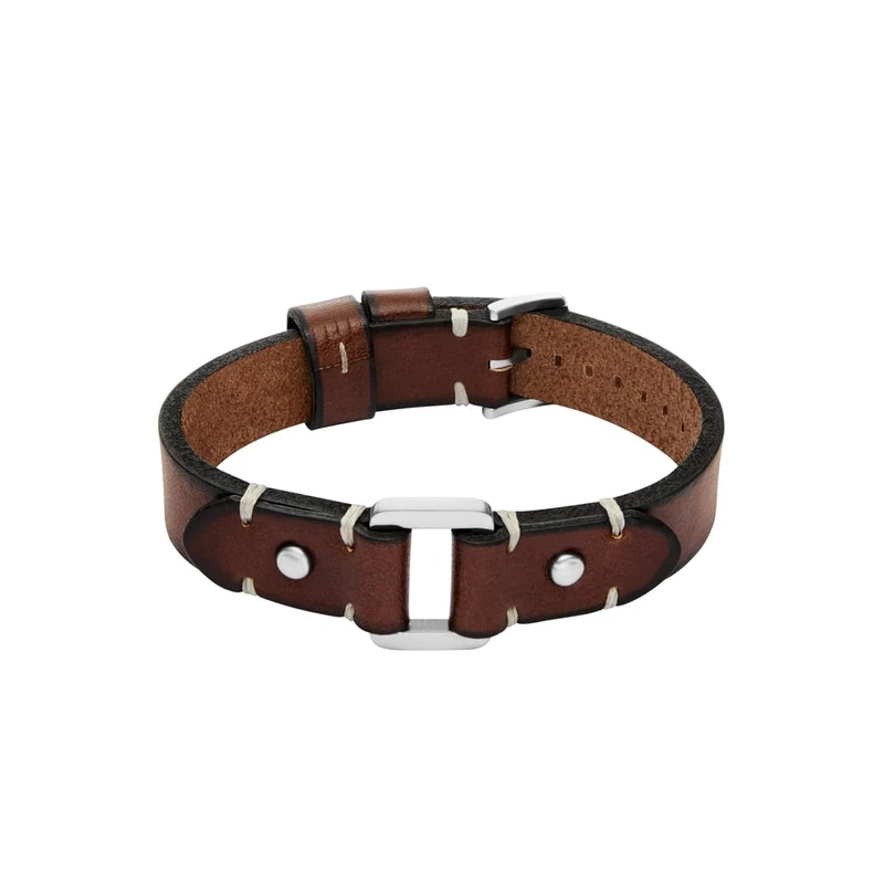 Fossil Machine Men's Brown Leather Bracelet, JF04942040