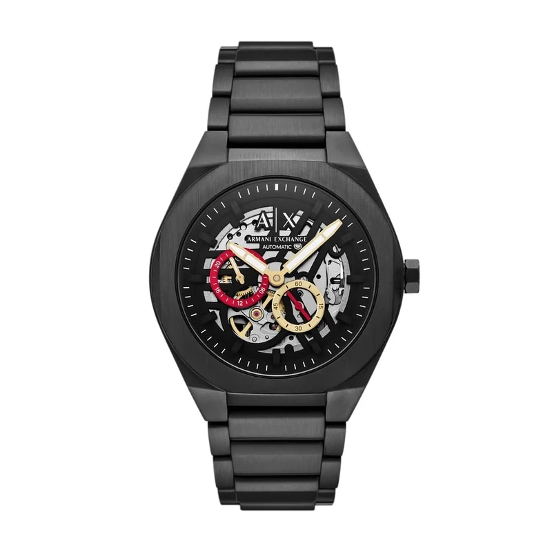 Armani Exchange Men's 44MM Black Stainless Steel Watch, AX4196