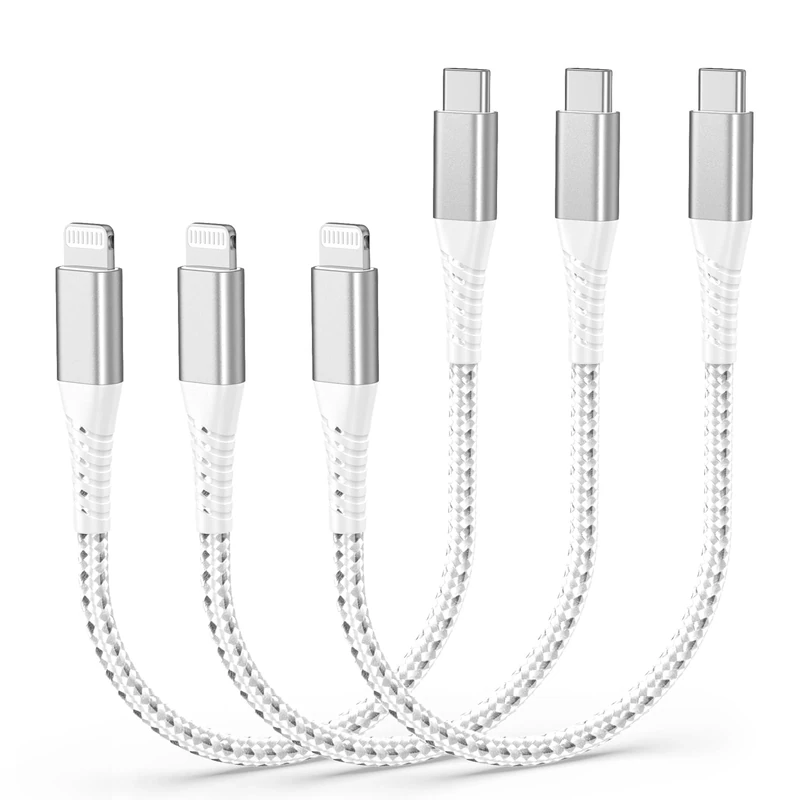 PEAKLIFT USB C to Lightning Cable Short 15CM, 3Pack [MFi Certified] Type C iPhone Charger Cable Short Power Delivery Fast Charging Lightning Cord Lead for iPhone 14 13 12 11 Pro Max X XS XR