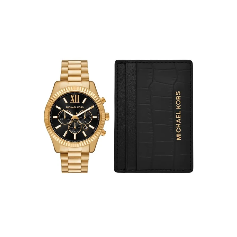 Michael Kors Lexington Men's 44MM Gold-Tone Stainless Steel Watch, MK9245SET