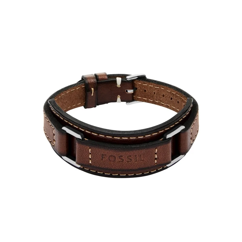 Fossil Machine Men's Brown Leather Bracelet, JF04941040