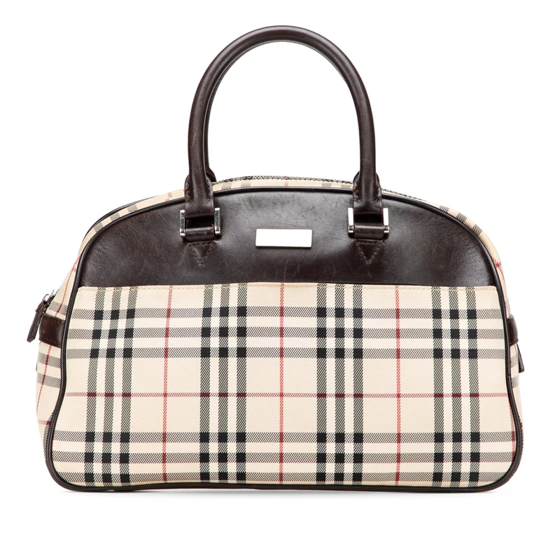 BURBERRY Pre-Loved House Check Canvas Handbag