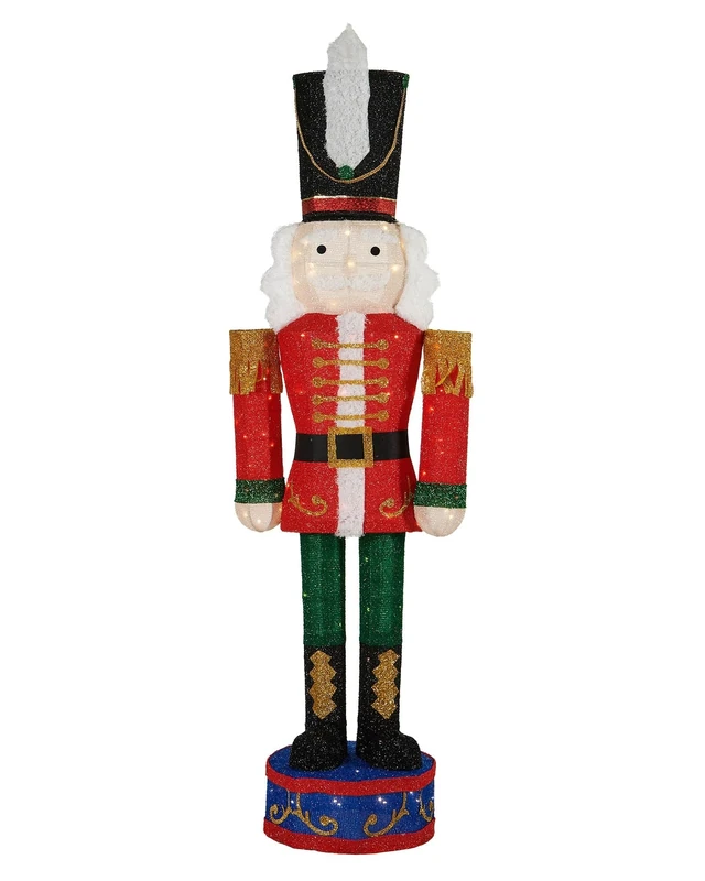 Pre-lit 3D Nutcracker Silhouette – 165 cm Outdoor Christmas Decoration, 120 Micro Warm White LED Lights, Garden Stakes