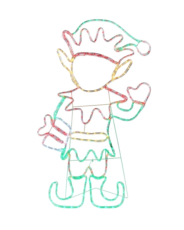 2D Elf Rope Light, Multi-Coloured LEDs, 116 cm – Christmas Outdoor Decorative Display