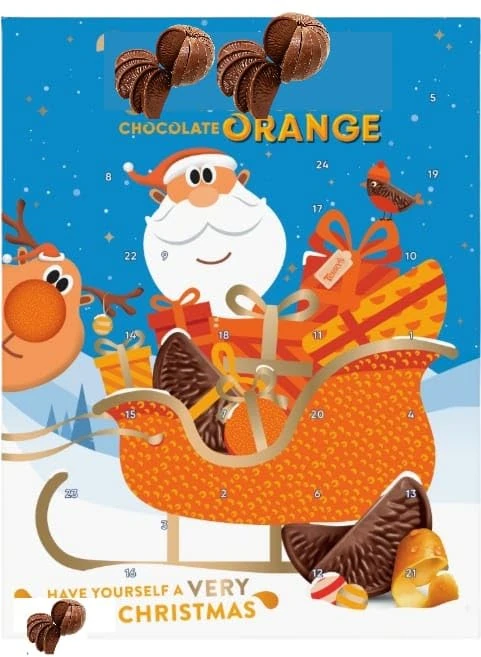 Terrry's Milk Chocolate Orange Advent Calendar 106g- Chocolate 24 Days of Christmas Countdown Calendar- Chocolates Hamper for Stockings, Secret Santa Gifts