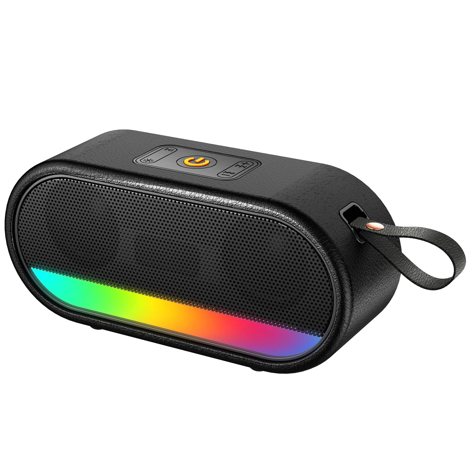Bluetooth Speaker, Bluetooth 5.3 Portable Music Box, Bass Drivers, LED Breath Light, Hands-Free Function for Phone, Dustproof and IPX6 Waterproof, 10h Battery, Suitable for Outdoor/Party/Travel