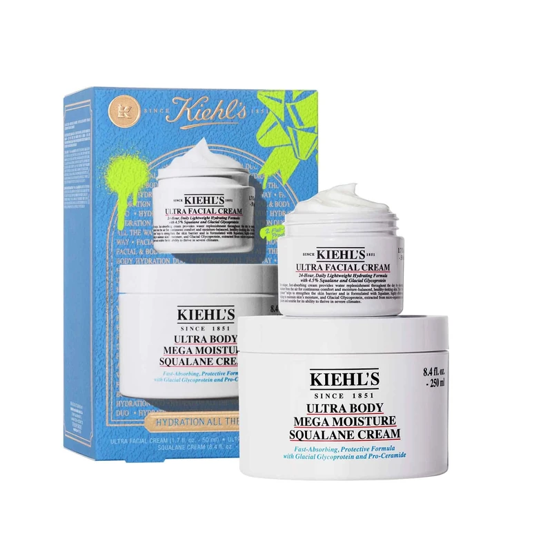 Kiehl's Hydrating Face & Body Set for Sensitive Skin – Fast-Absorbing Body Cream & Ultra Facial Cream for Up to 72hr Moisture