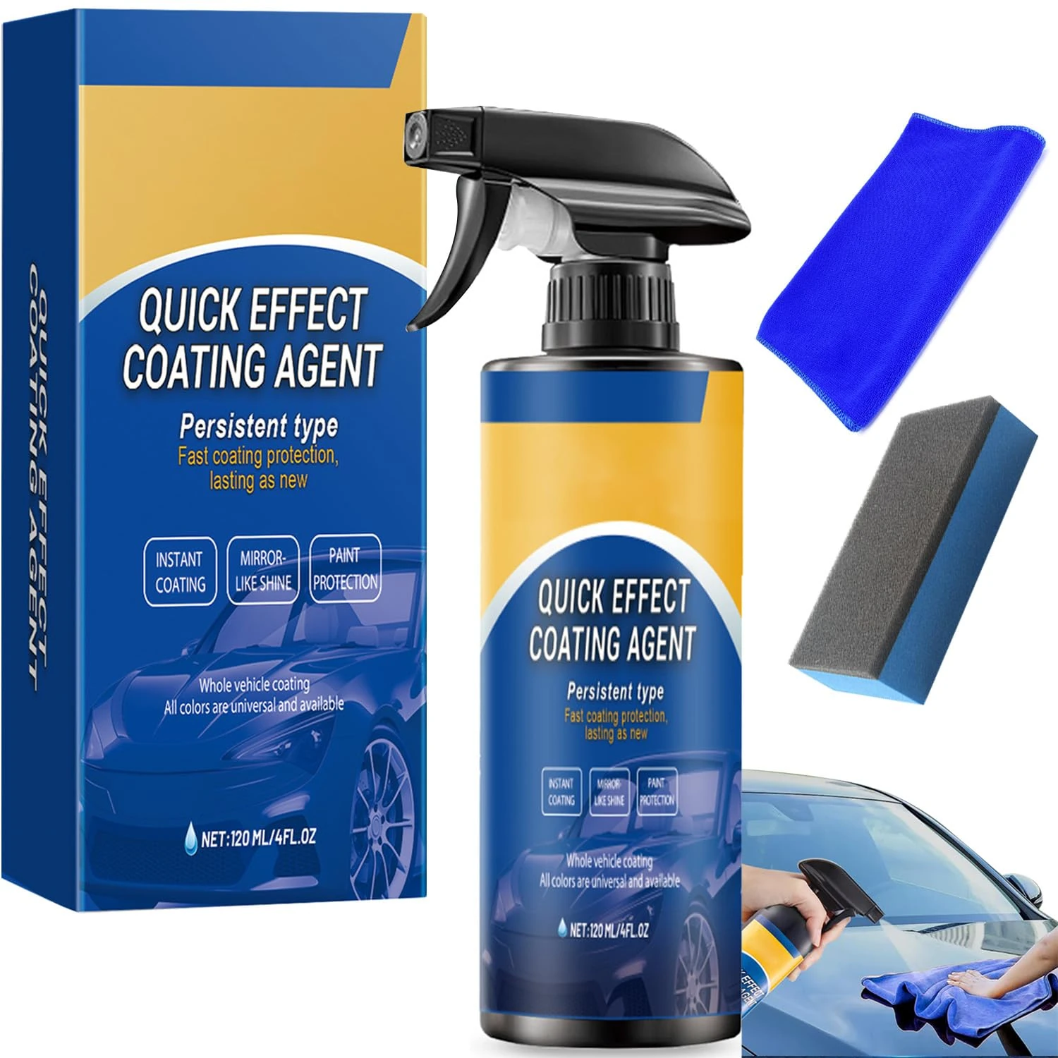 Car Polish Ceramic Coating Car Spray Wax, Advanced Car Quick-acting Coating Agent Rapid Ceramic Spray for Superior Paintwork Protection High-Gloss Finish (1 Pcs)