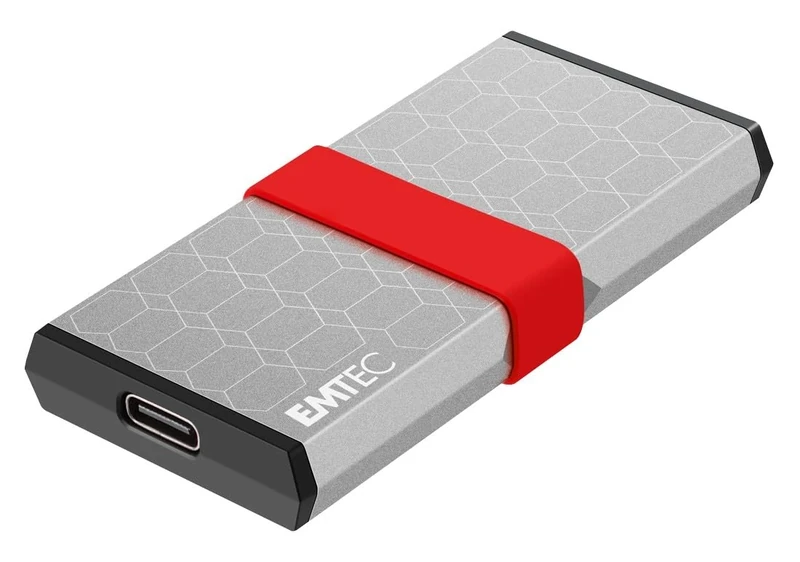 EMTEC - X205 Mini Portable SSD - 512GB - Up to 1100MB/s Read - USB-C 3.2 Gen2 - Aluminum Case - Compact and Lightweight - High Transfer Speed