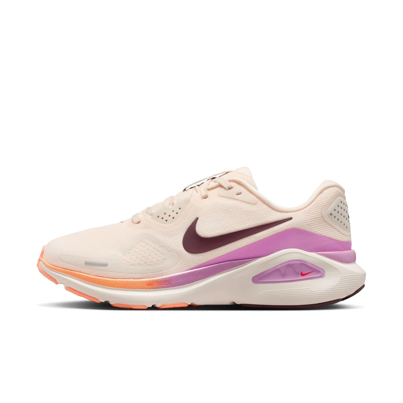 Nike Structure 26 Women's Road Running Shoe HJ1101, Chalk Light Magenta Orange Pulse Tattoo, 6 UK