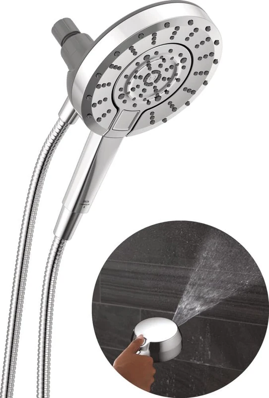 Delta 5-Setting In2ition 2-in-1 Dual Shower Head with Handheld High Pressure ProClean Spray, Chrome Detachable Shower Head with Hose, 1.75 GPM Flow Rate, Chrome 75548 - Image 1