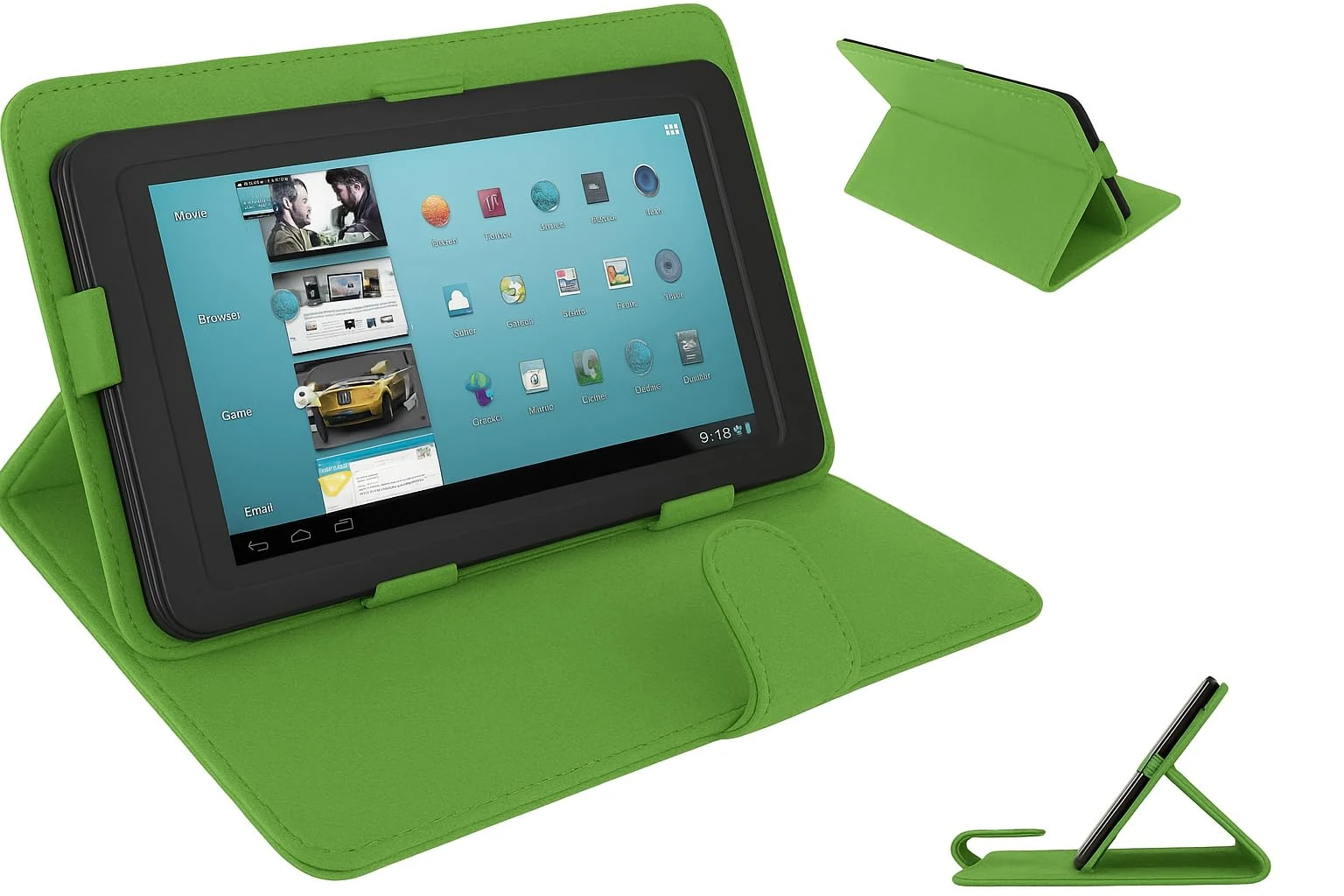 Universal Case for All 10 inch Tablet,Cover for 10.1 inch Tab, Travel Portable Protective Folio Leather Stand Shell for All Kinds of 9.6-10.5 inch Android/iOS/Windows Tablet (Green)