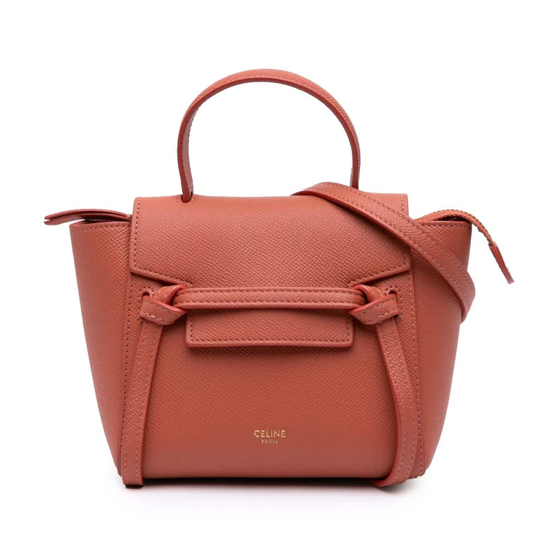 Celine Pre-Loved Pico Grained Calfskin Belt Bag Satchel