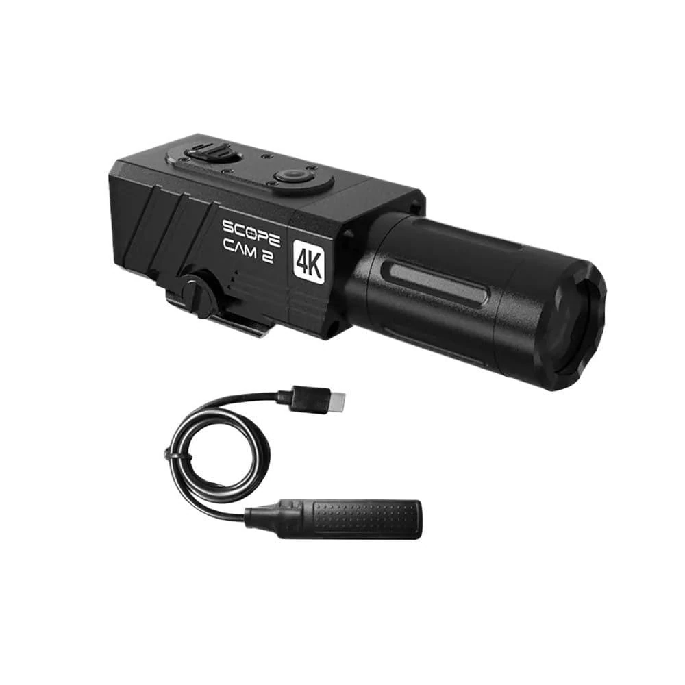 LWDOZMD For RunCam for Scope Cam 2 4K Airsoft Camera with Digital for Zoom Custom Crosshairs IP64 Waterproof 1400mAh 128GB APP Control for Paintball(L25 Camera w Cable)