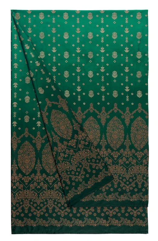 Bassetti Gold Decor 9333355 100% Cotton Foulard Emerald Green V1 270 x 270 cm