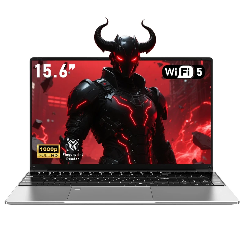 FUNYET Gaming Laptop, 15.6 inch Laptop, Win11 Pro Computer, R7 5700U processor, 32GB RAM + 1TB SSD, FHD 1920x1080 Notebook, fingerprint unlock, backlit keyboard, 180° hinge, BT 5.0
