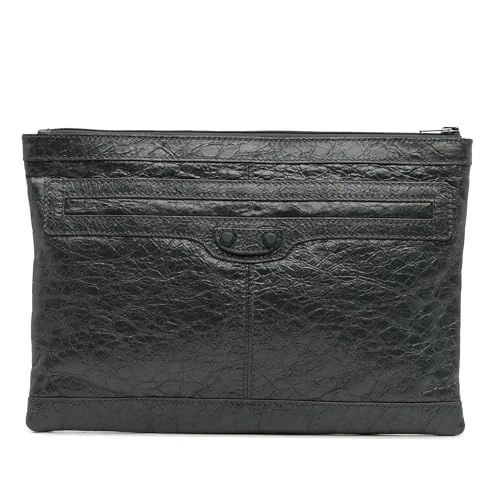 Balenciaga Pre-Loved Lambskin Motocross Classic Clip Clutch
