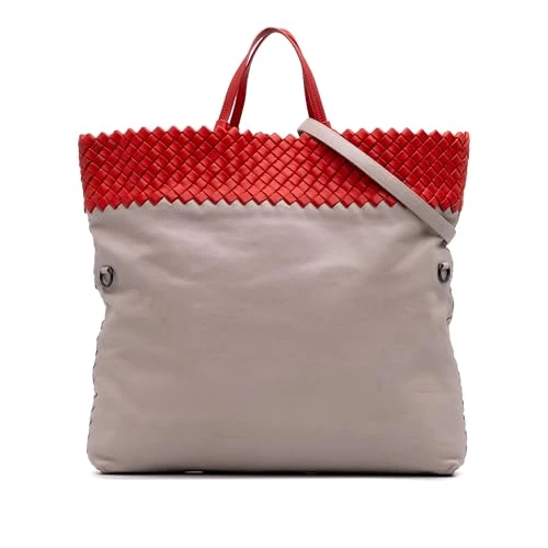Bottega Veneta Pre-Loved Intrecciato Trimmed Bicolor Nappa Satchel Handbag