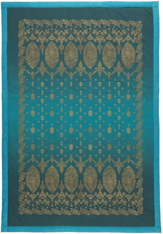 Bassetti Gold Decor 9333419 Plaid 100% Cotton Emerald Green V1 Dimensions: 135 x 190 cm