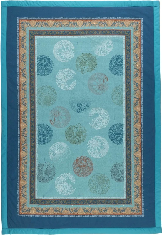 Bassetti Florence 9333446 Plaid 100% Cotton Turquoise T1 Dimensions: 180 x 250 cm