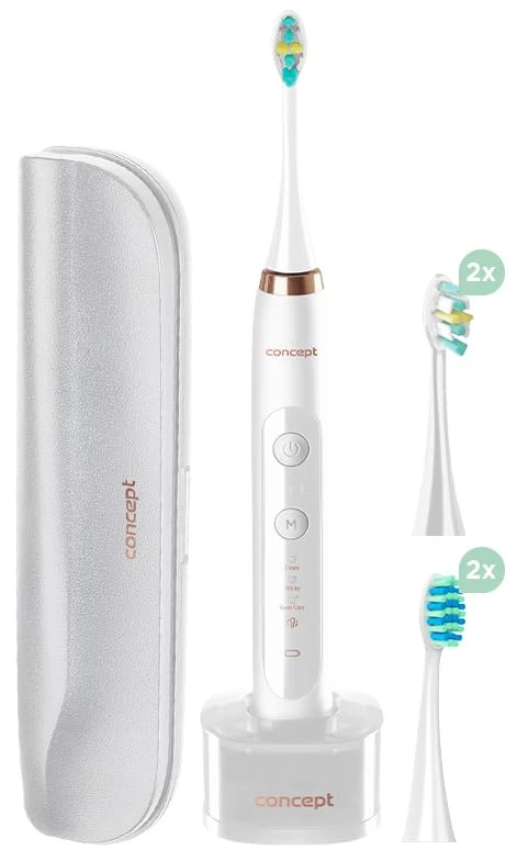Concept Perfect Smile ZK7010 Sonic Toothbrush with Travel Case, White
