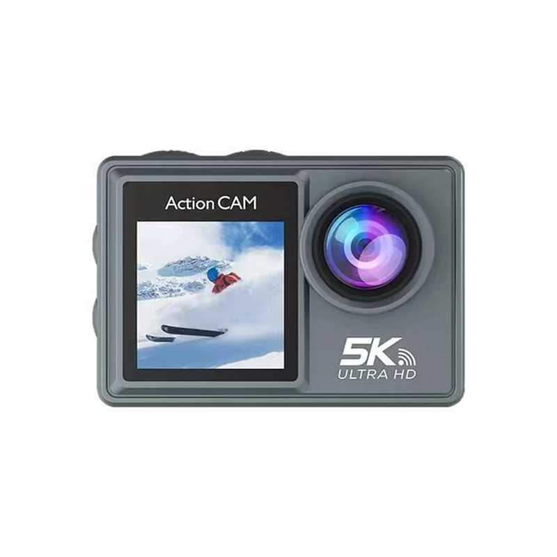 bergxperten Roadxon W1 5K ActionCamera AT - M40R 5K Action Camera with IPS WiFi, Waterproof, IMX Sensor, Resolution, Dual Screen, USB Mic Connection, 32GB SD Support, Remote Control