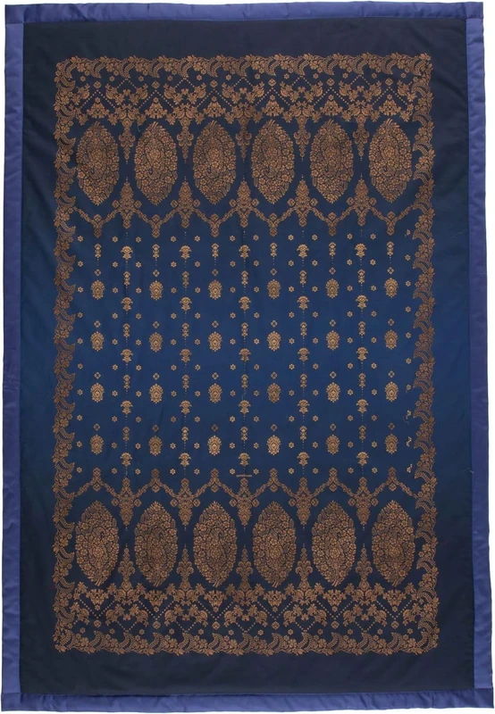 Bassetti Gold Decor 9333417 Plaid 100% Cotton Blue B1 Dimensions: 135 x 190 cm