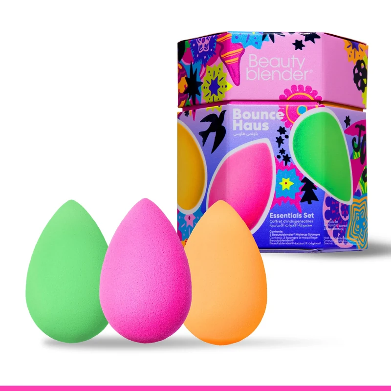 Beautyblender Bouncehaus Essentials Set – 3-Piece Limited Edition Makeup Sponge Gift Set – Latex-Free, Reusable Beauty Tools for Foundation, Concealer, Powder, BB Cream & Flawless Skin Finish