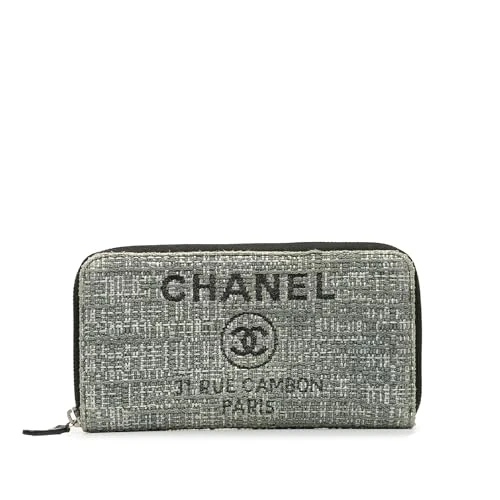 Chanel Pre-Loved Tweed Deauville Continental Wallet