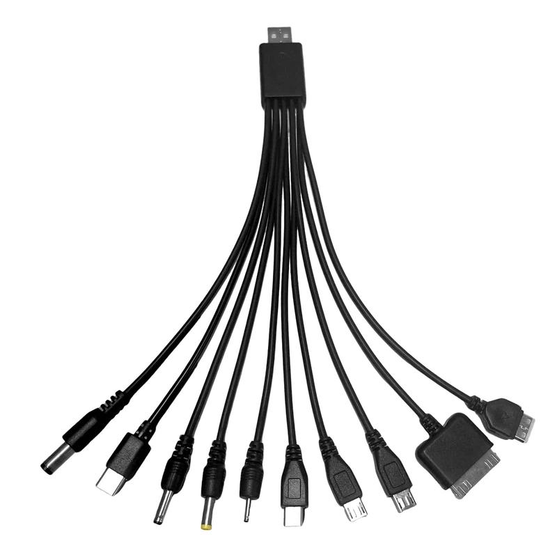 10-in-1 Universal Multiple USB Charger Cable All‑in‑One Multi Charging Cable with 10 Adapters,Universal Charger with Multiple Heads,Cable Compatible With Samsung Huawei Nokia USB Charging Cables