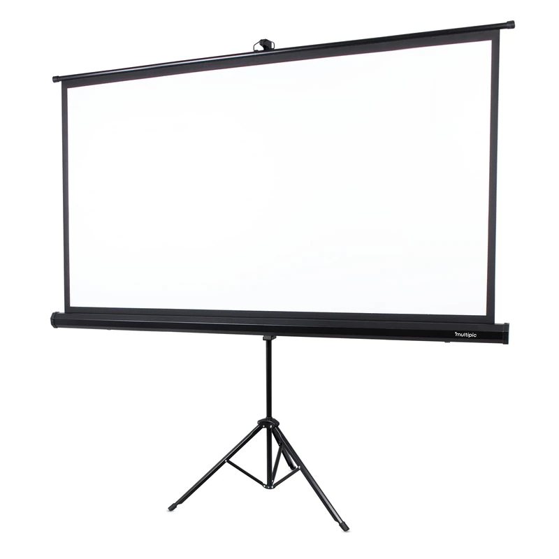 Overmax Projection Screen with Tripod Stand 85 Inch 16:9 Foldable Portable Rollable for Home Cinema and Office Presentations, 165° Viewing Angle, High Image Quality