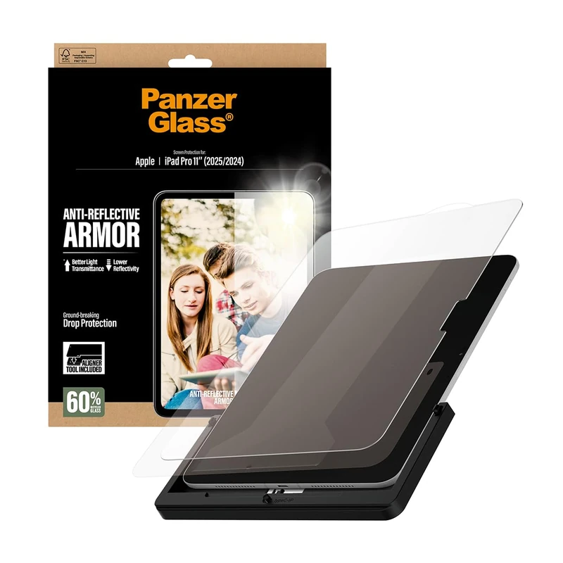 Panzer Glass Anti-Reflective Armor Screen Protector iPad Pro 11 Inch (2024-2025) | Ultra-Wide Fit w. Fastfit Tool