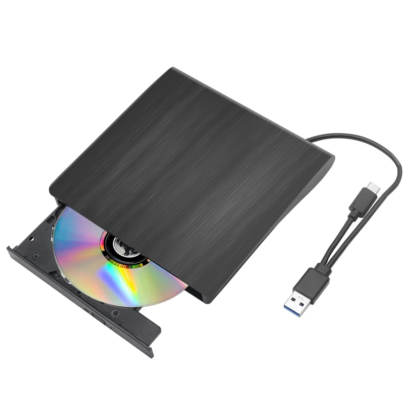 External CD/DVD Drive,CD ROM Reader Writer Disk Duplicator Portable for PC Laptop Desktop MacBook Mac Windows 7/8.1/10 Linux OS - Image 1