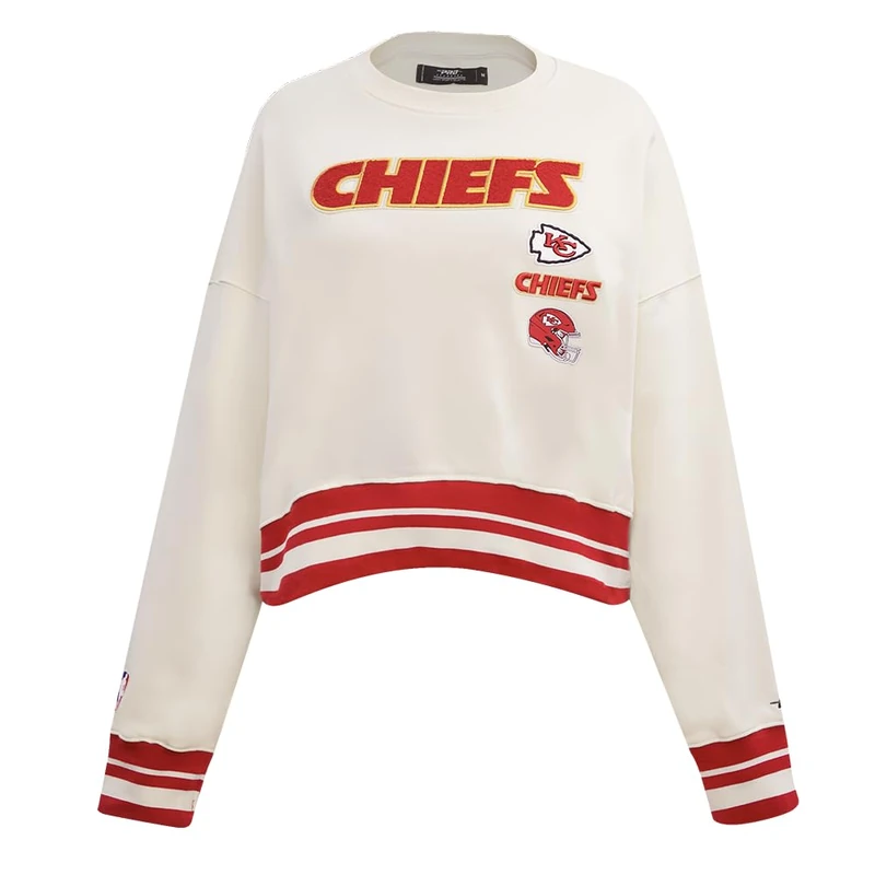Pro Standard Womens NFL Atlanta Falcons Retro Classics Crewneck Sweatshirt Eggshell/Red S