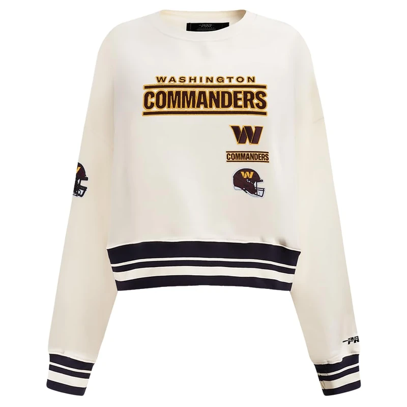 Pro Standard WOMENS NFL WASHINGTON COMMANDERS RETRO CLASSICS CREWNECK SWEATSHIRT EGGSHELL/BLACK L