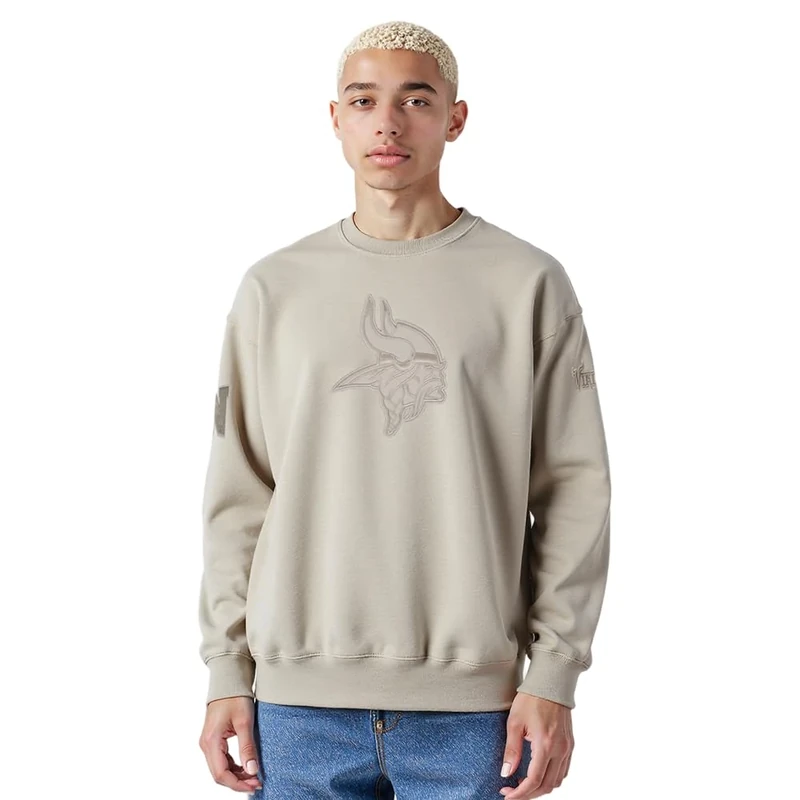 Pro Standard MENS NFL MINNESOTA VIKINGS NEUTRAL CREWNECK SWEATSHIRT TAUPE 2XL