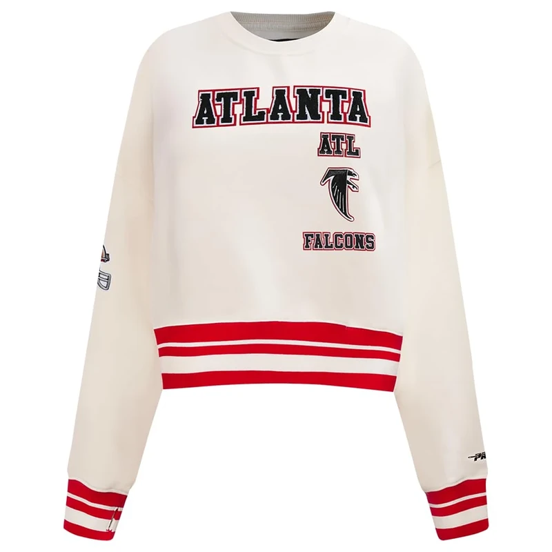 Pro Standard WOMENS NFL ATLANTA FALCONS RETRO CLASSICS CREWNECK SWEATSHIRT EGGSHELL/RED XS