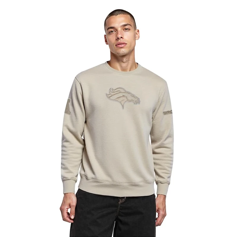 Pro Standard MENS NFL DENVER BRONCOS NEUTRAL CREWNECK SWEATSHIRT TAUPE 2XL