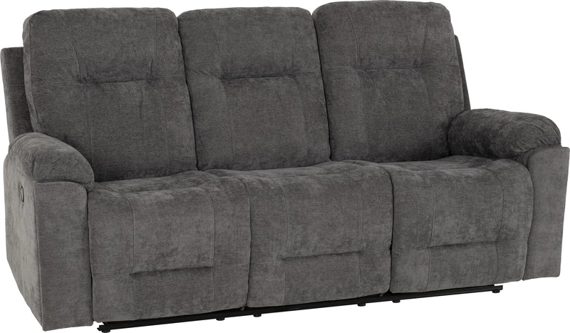 Seconique Guildford 3 Seater Recliner Sofa in Grey Fabric