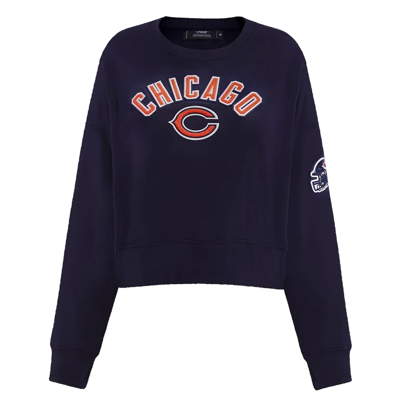 Pro Standard Womens NFL Chicago Bears Classic Chenille Crewneck Sweatshirt Midnight Navy M