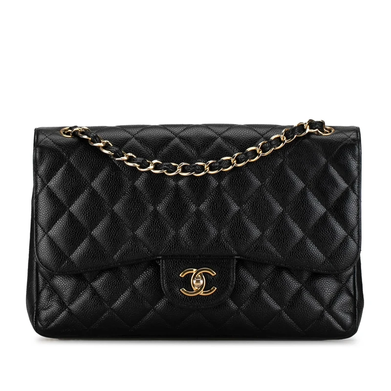 Chanel Pre-Loved Jumbo Classic Caviar Double Flap